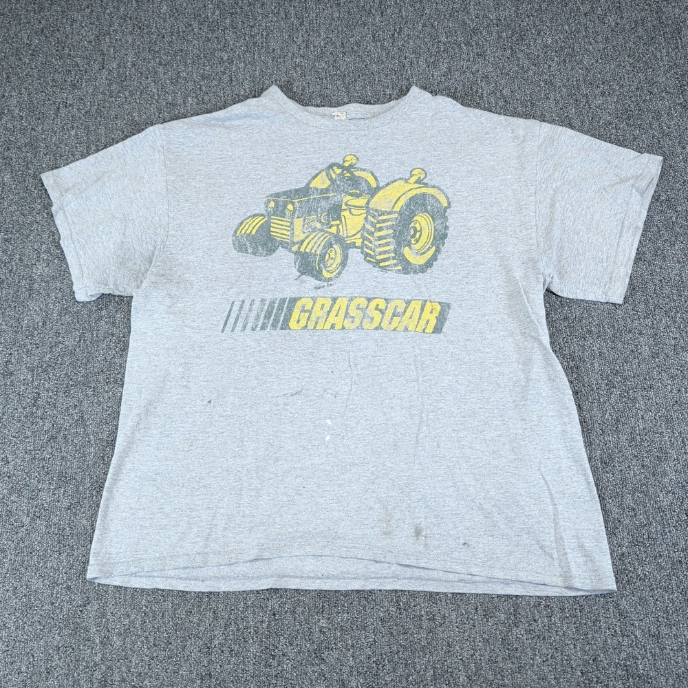 Delta Vintage 90s Grasscar Lawn Mower Racing T-Shirt Mens XL Grey Single Stitch — photo 2